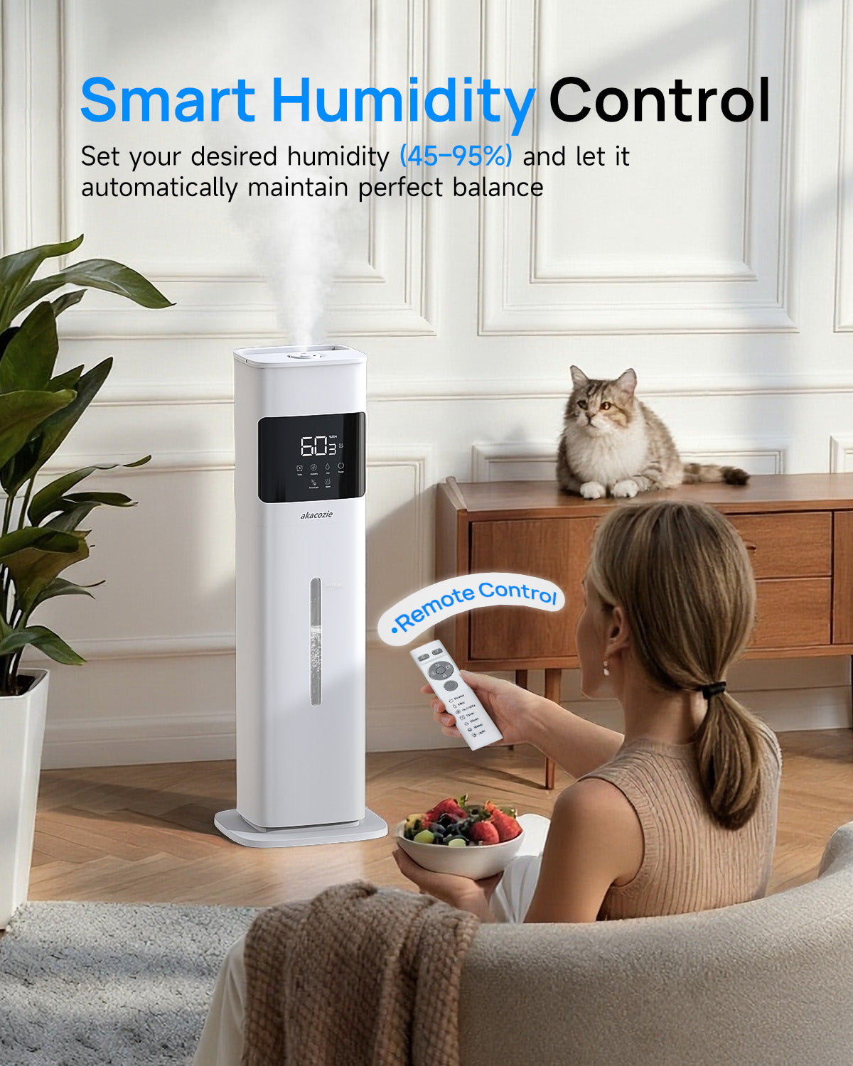 2.1Gal/8L Cool & Warm Mist Humidifier for Room Home, Top-Fill with Essential Oil Diffuser