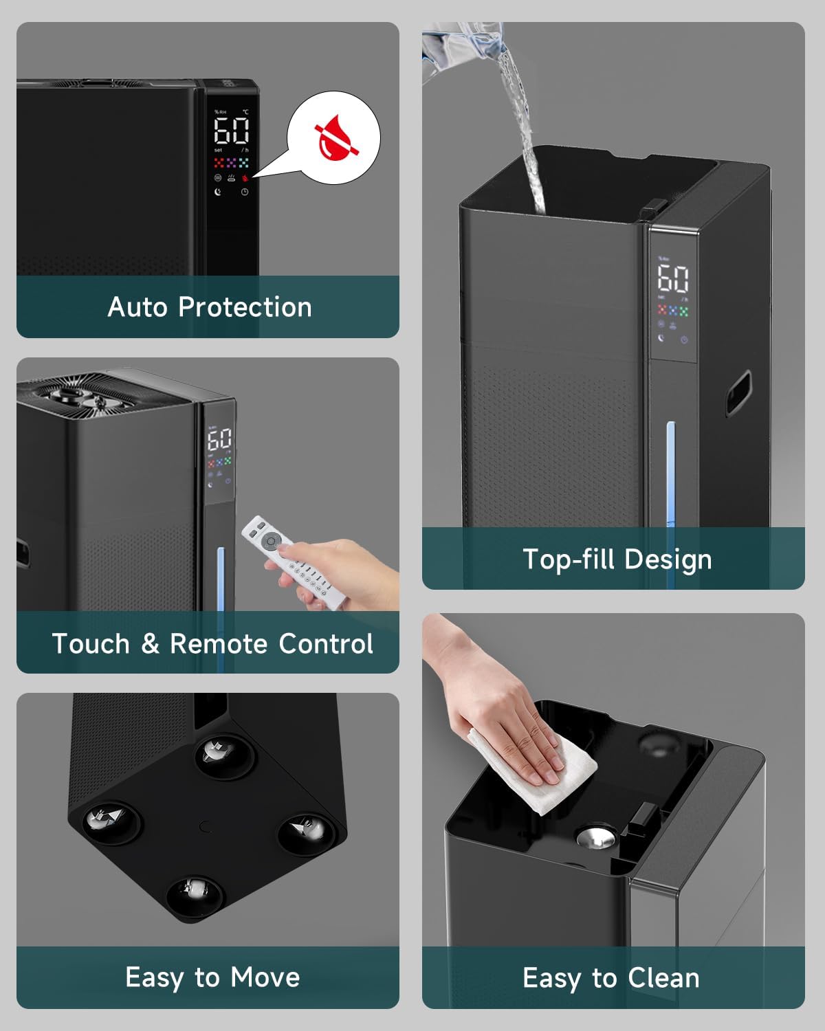 5.3 Gal Warm & Cool Mist Humidifier for Whole House | J18 | LACIDOLL