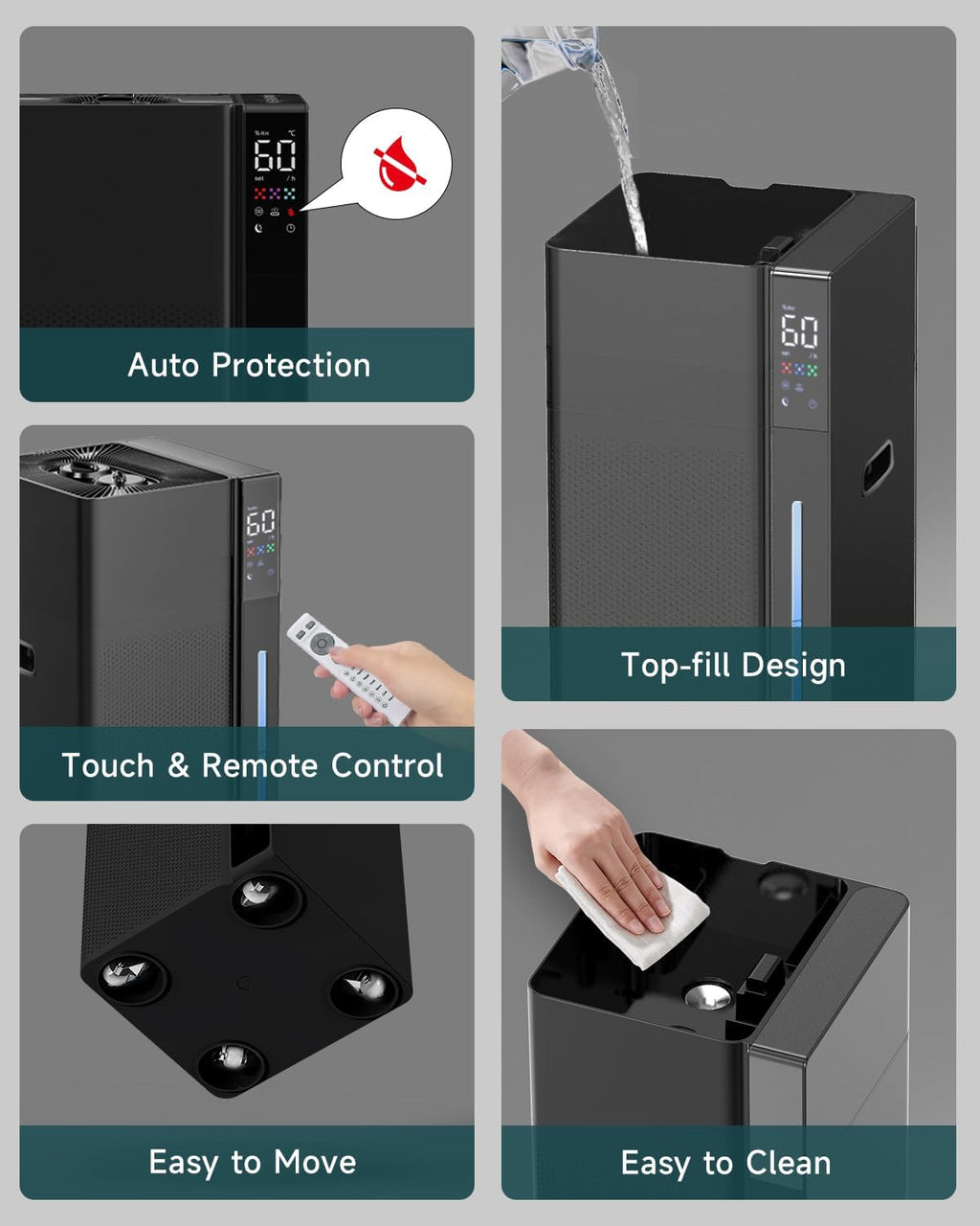 5.3 Gal Warm & Cool Mist Humidifier for Whole House | J18 | LACIDOLL
