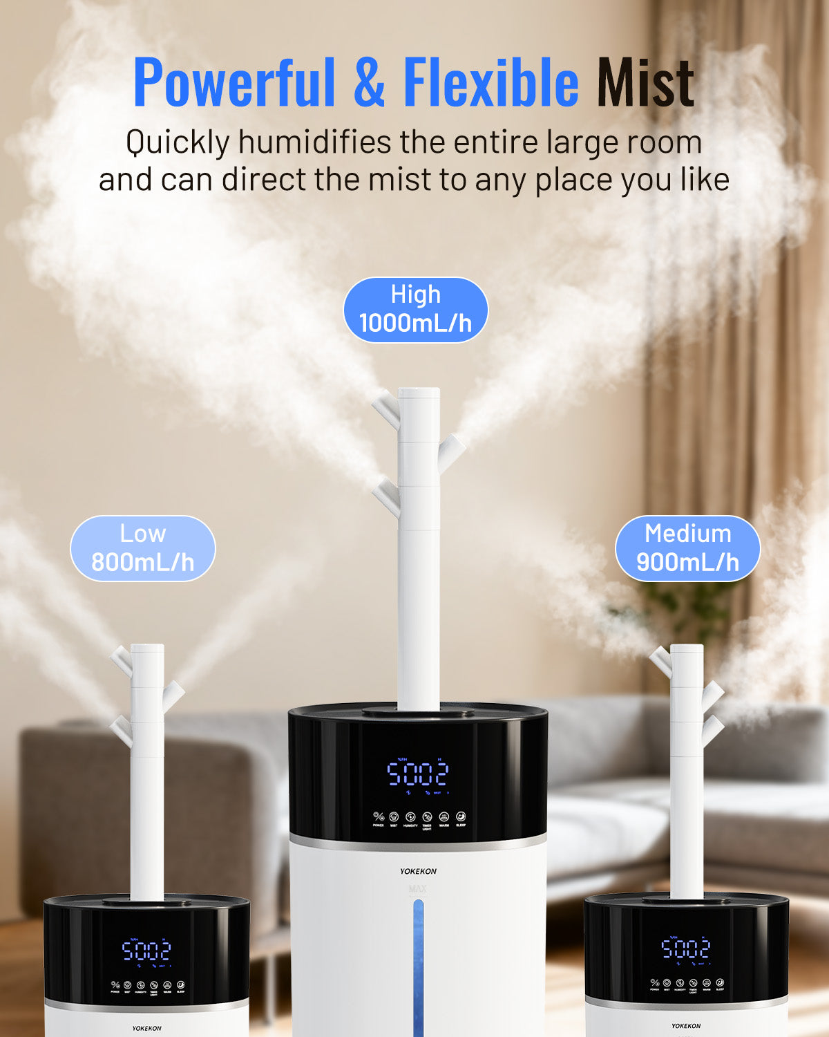 Cool and Warm Mist Humidifier Large Room 18L Humidifiers|303