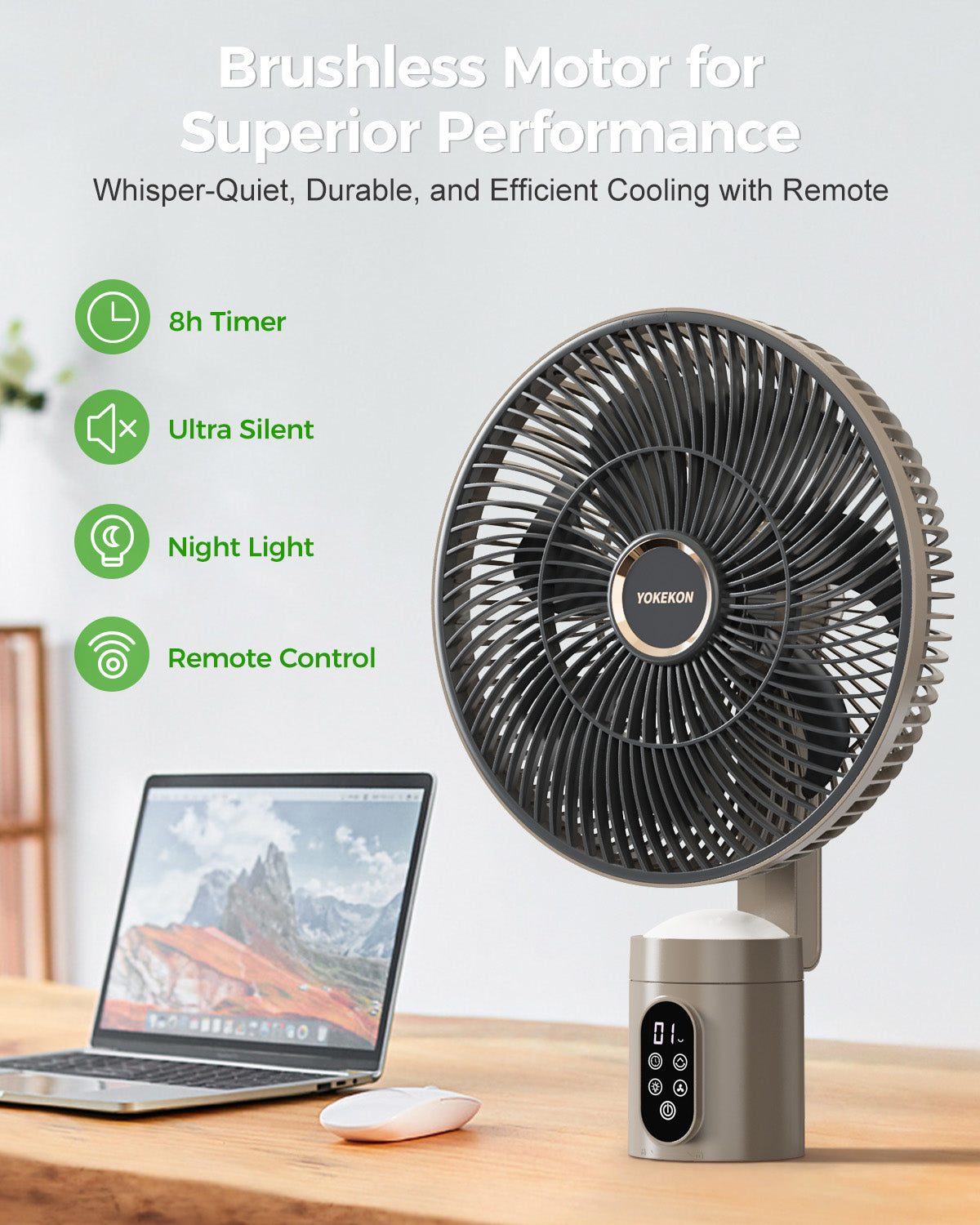 tanding Outdoor Fan for Patio Fan with Remote Light, Quiet|FS300