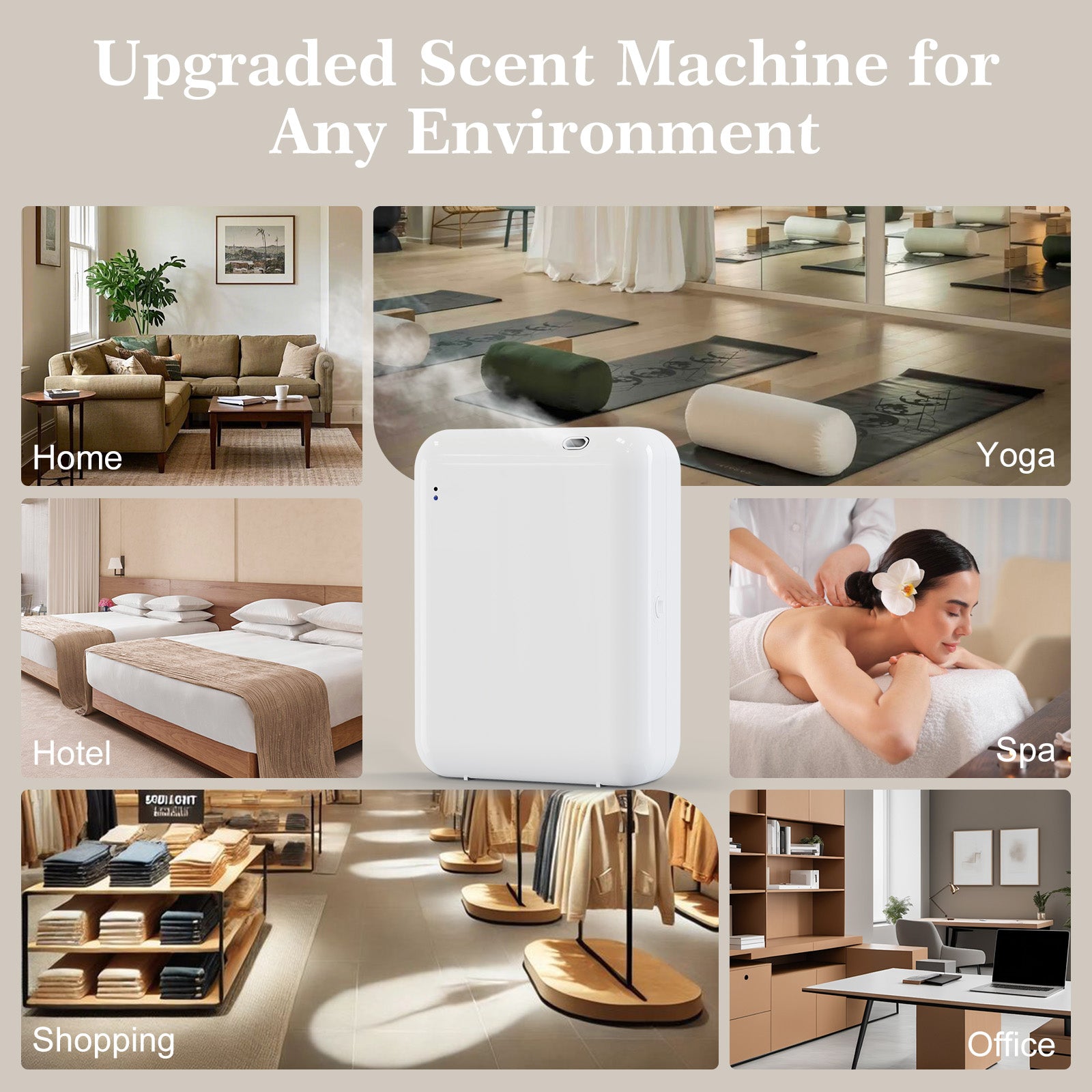 Waterless Essential Oil Diffuser | 170ml Large Capacity | Bluetooth Smart Control | Hotel Collection