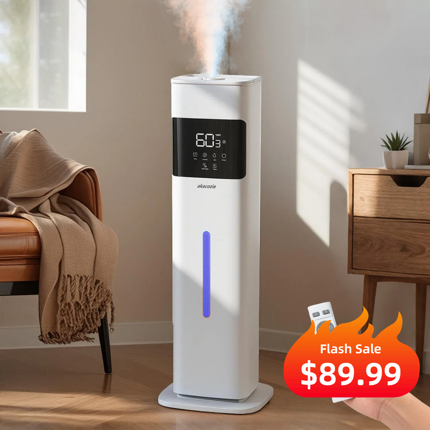 2.1Gal/8L Cool & Warm Mist Humidifier for Room Home, Top-Fill with Essential Oil Diffuser