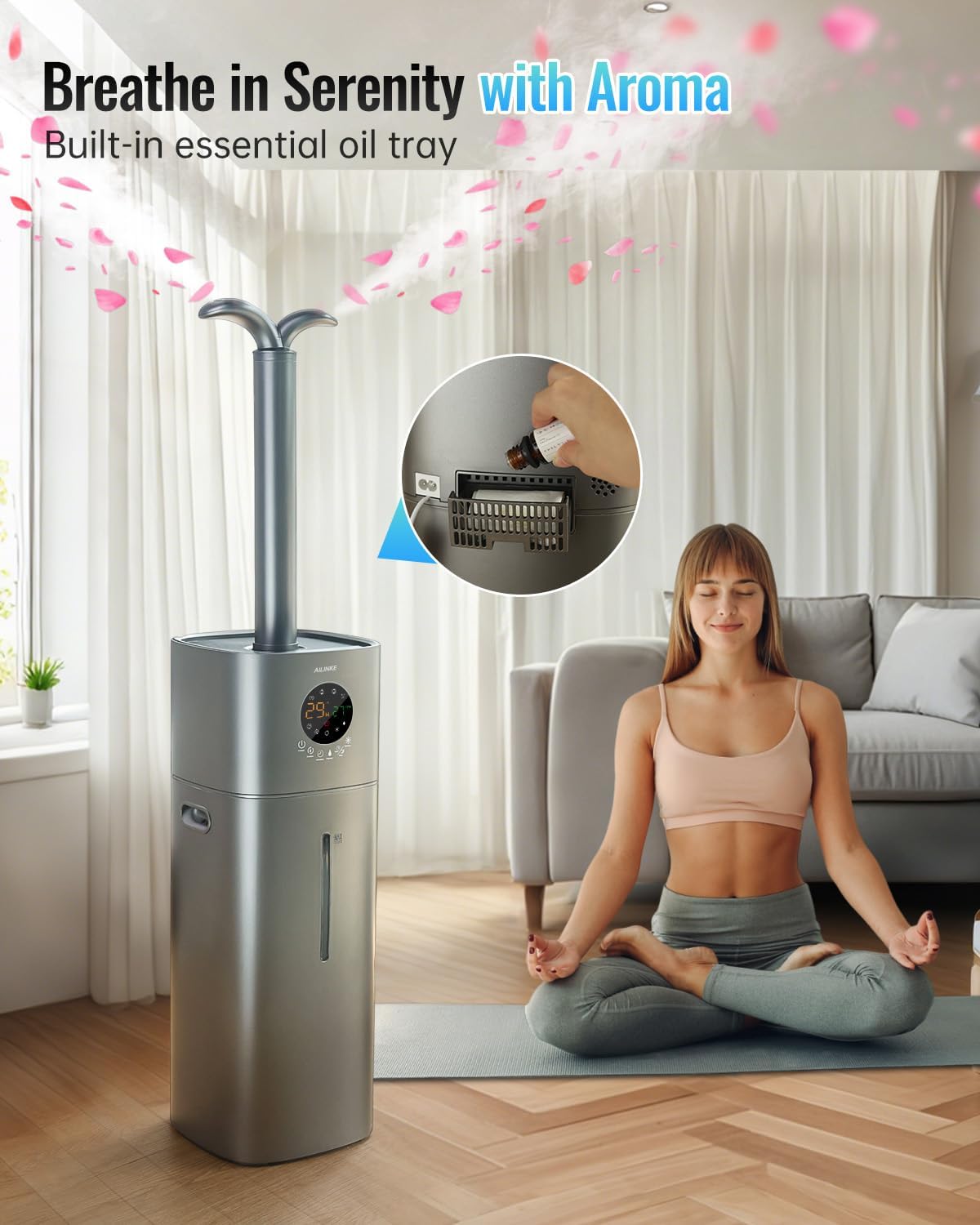 Humidifier Large Room, 4.2Gal/16L for Home 2000 sq ft, Gray