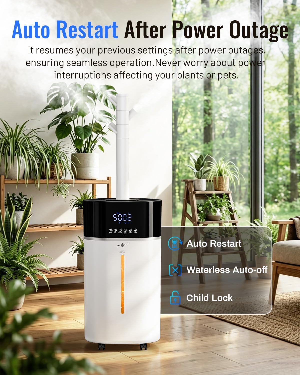 18L Humidifier Large Room 2500 sq ft,Water Auto Refill,Beige | 303ZD