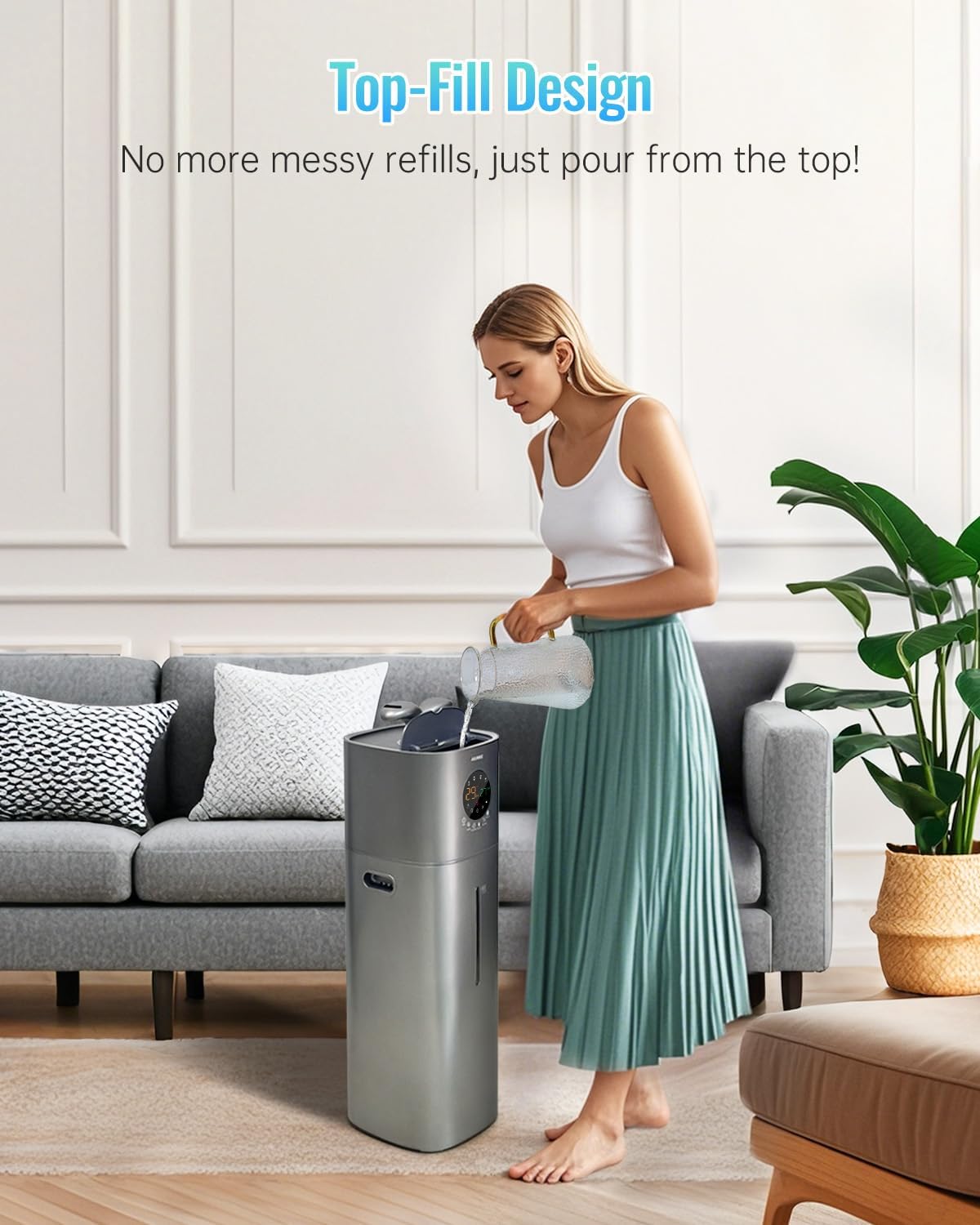 Humidifier Large Room, 4.2Gal/16L for Home 2000 sq ft, Gray