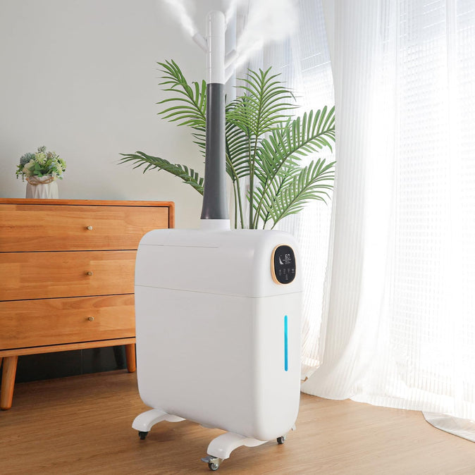 [LCD-J39]6.6gal/25L Large Humidifier Whole-House Commercial and Industrial Humidifier 3000 sq.ft, Cool Mist Top Fill Humidifier Floor Humidifiers 2000ML/H Branch Tube Design with 360° Nozzle Sets