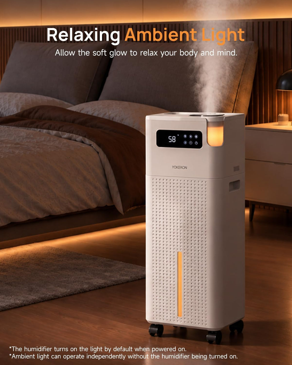 3.7Gal/14L Humidifier Large Room Whole House 800ft² Coverage,White | K75