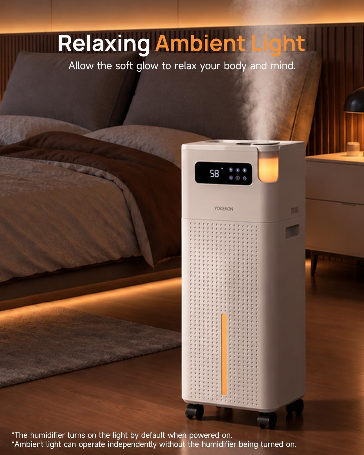 3.7Gal/14L Humidifier Large Room Whole House 800ft² Coverage,White | K75