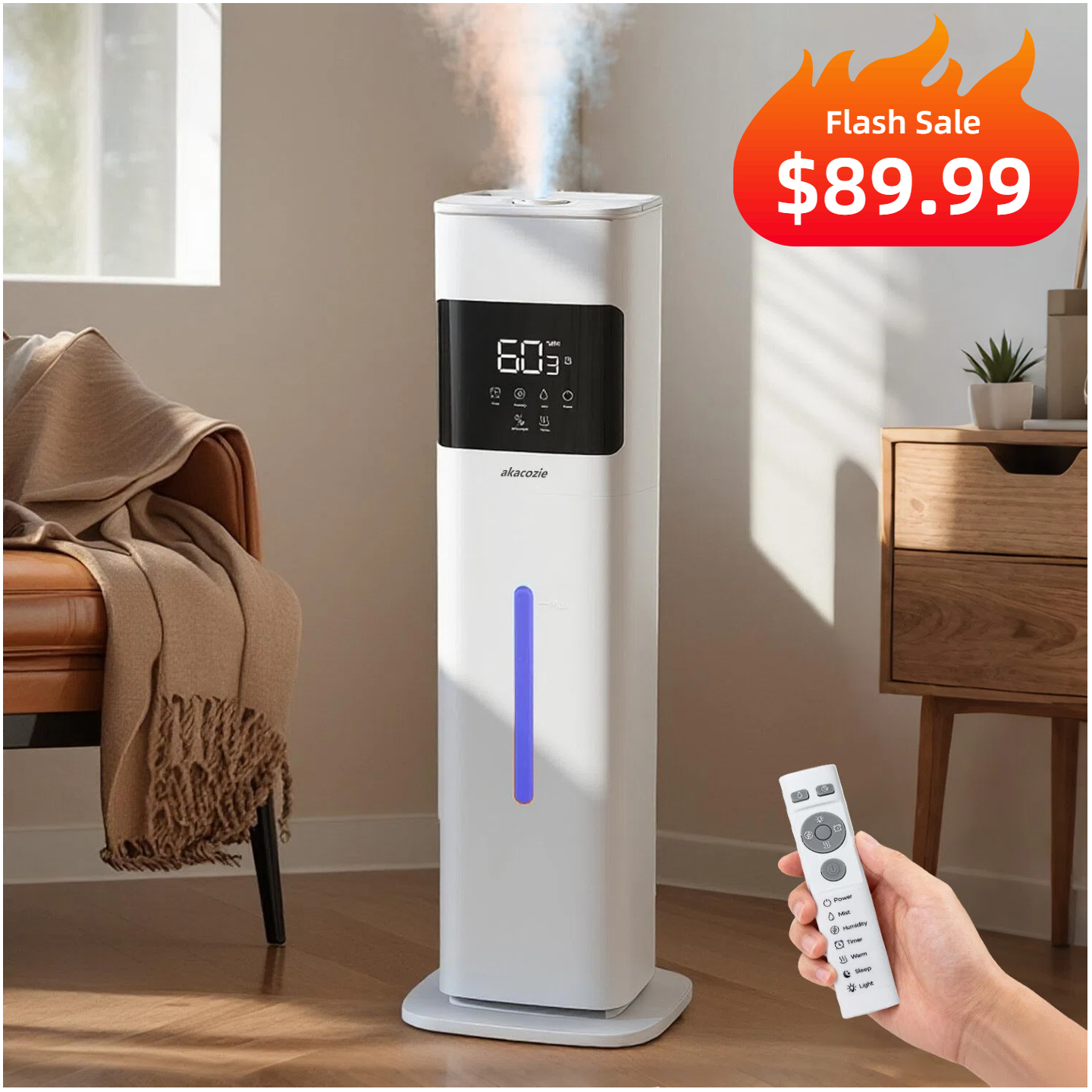 2.1Gal/8L Cool & Warm Mist Humidifier for Room Home | 2407