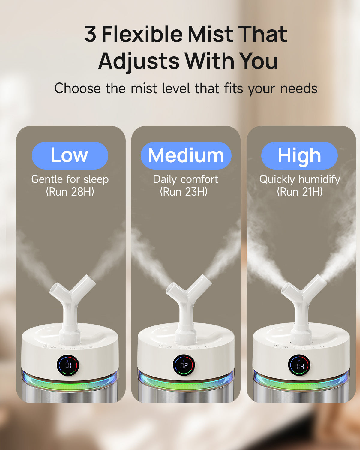 Stainless Steel Humidifier Dishwasher Safe, 6L/1.6Gal Cool Mist Humidifiers|01096