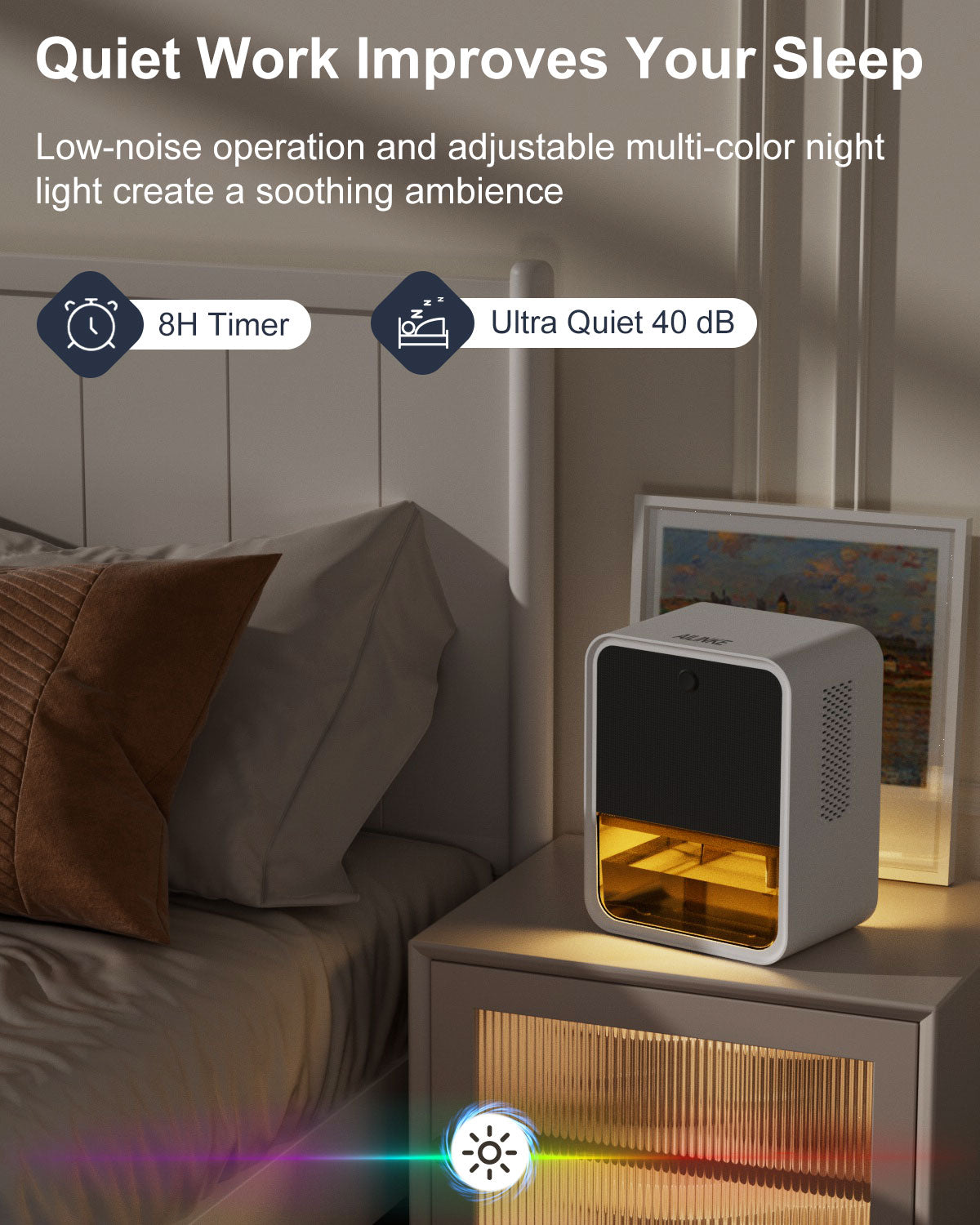 [KC-801]Dehumidifier, AILINKE 70oz Dehumidifiers for Home, 500 sq.ft, Dehumidifier for Bedroom, Bathroom, Basement with Auto Shut Off, Quiet Dehumidifier for Room, white, Middle, KC-SY-801