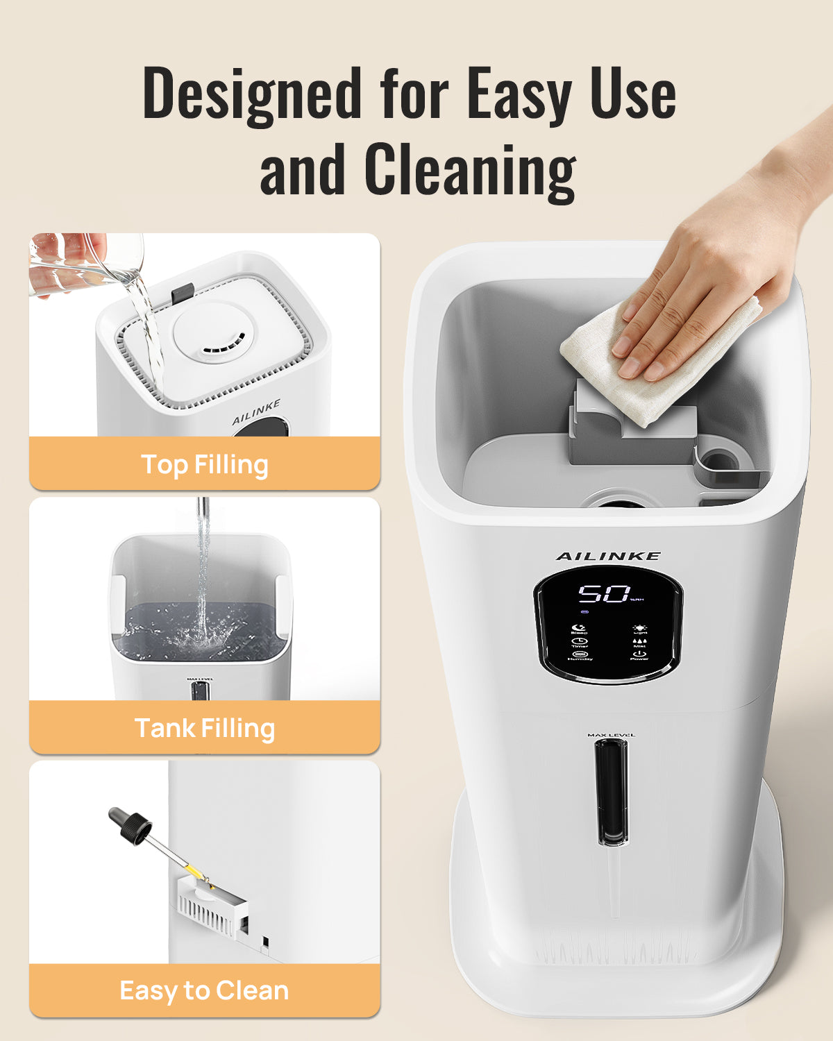 Humidifier Large Room Bedroom with Night Light, 2.1Gal(8L)|033C