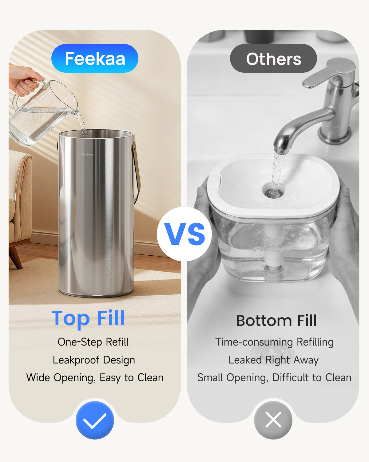 Stainless Steel Humidifier, 8L/2.1Gal Cool Mist Humidifiers|01098