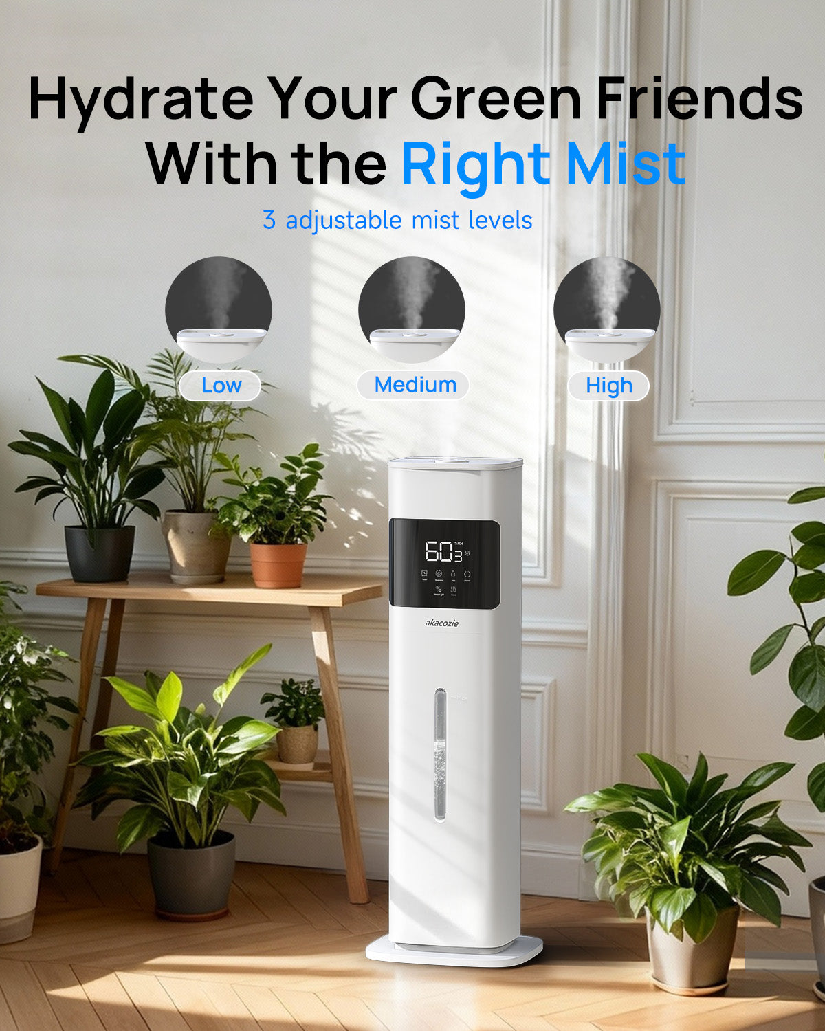 2.1Gal/8L Cool & Warm Mist Humidifier for Room Home, Top-Fill with Essential Oil Diffuser