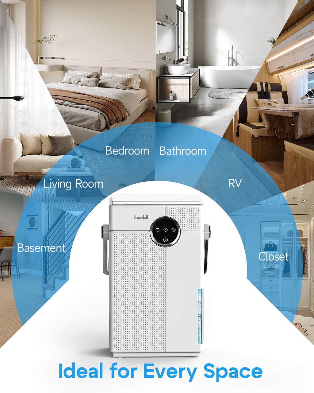 Small Dehumidifier with Drain Hose for Bathroom & Bedroom, 118oz | 07 | Lacidoll