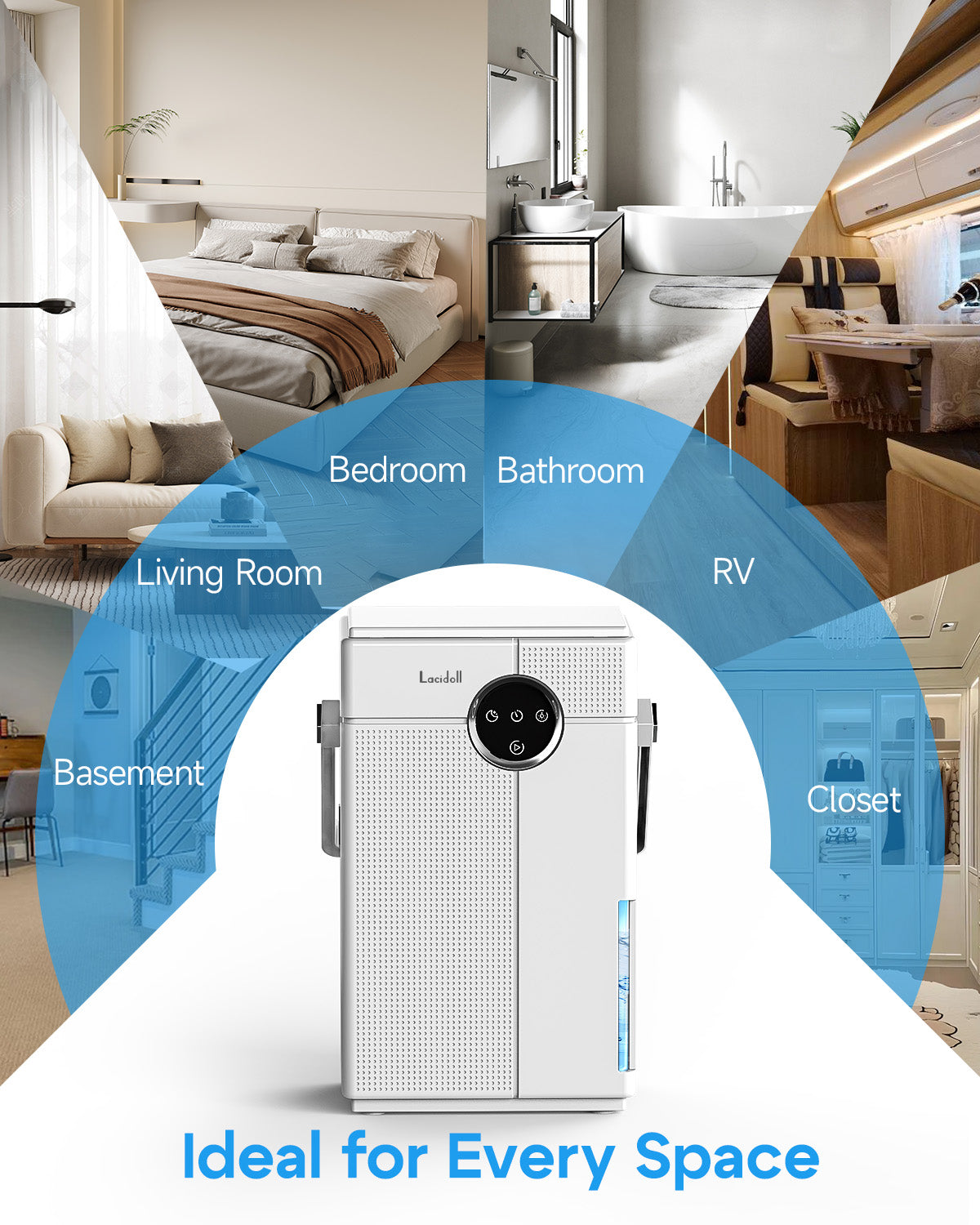Small Dehumidifier with Drain Hose for Bathroom & Bedroom, 118oz | 07 | Lacidoll