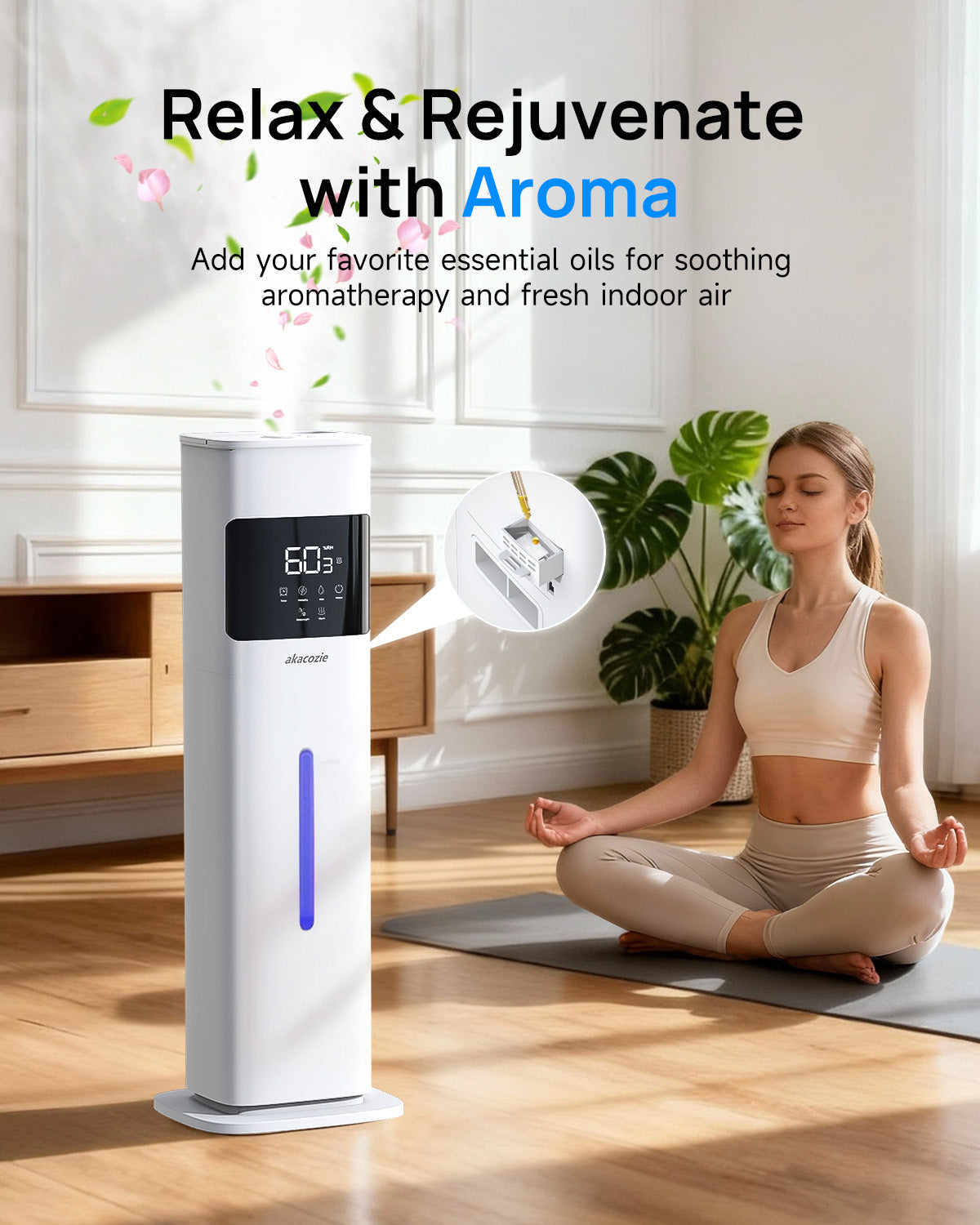 2.1Gal/8L Cool & Warm Mist Humidifier for Room Home, Top-Fill with Essential Oil Diffuser