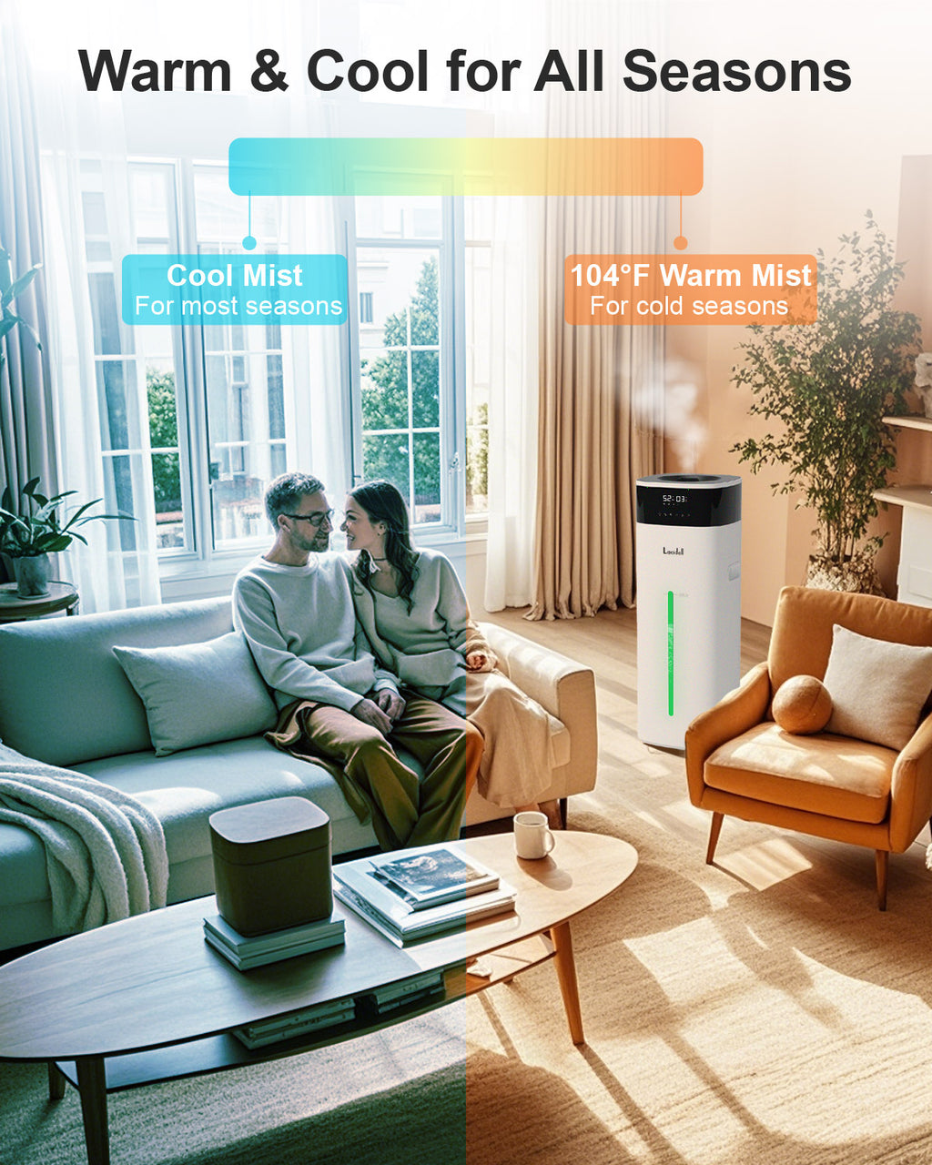 5.3 Gal Warm & Cool Mist Humidifier for Home | 2301J | LACIDOLL