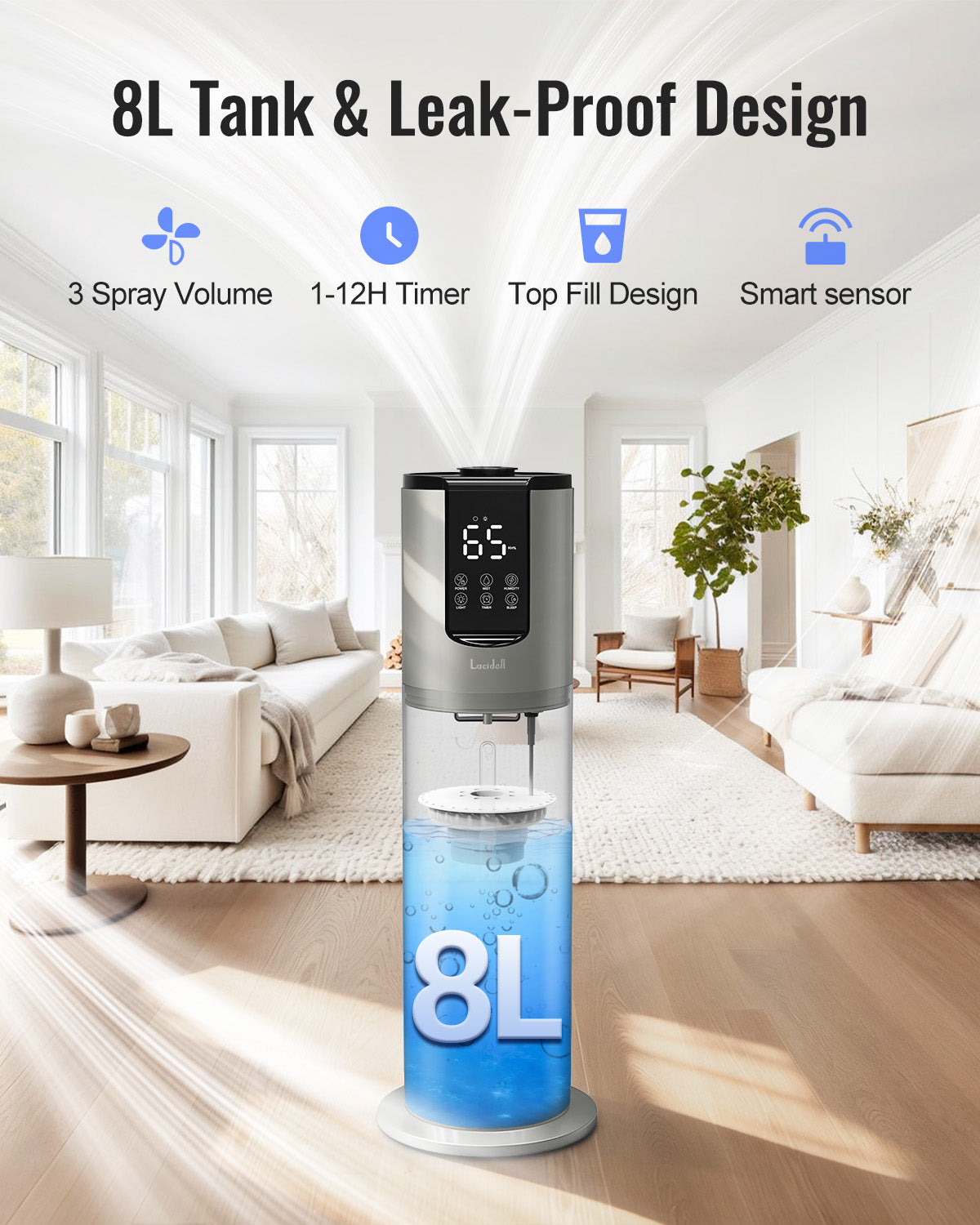 8L Humidifiers for bedroom, large room up to 500 sq ft | 901