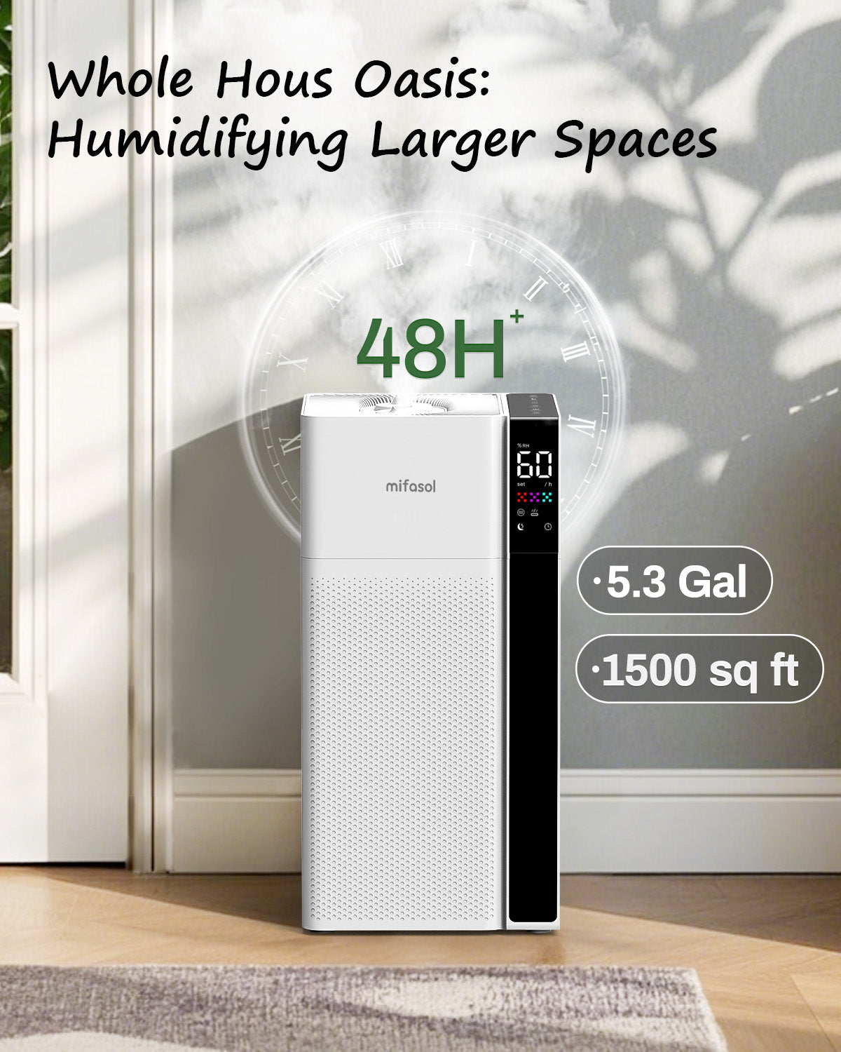 5.3 Gal Warm & Cool Mist Humidifier for Whole House | J18 | LACIDOLL