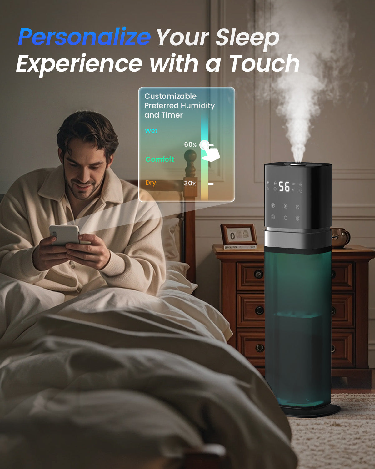 2.1 Gal Smart Humidifier for Large Room with App Control | K20 | LACIDOLL