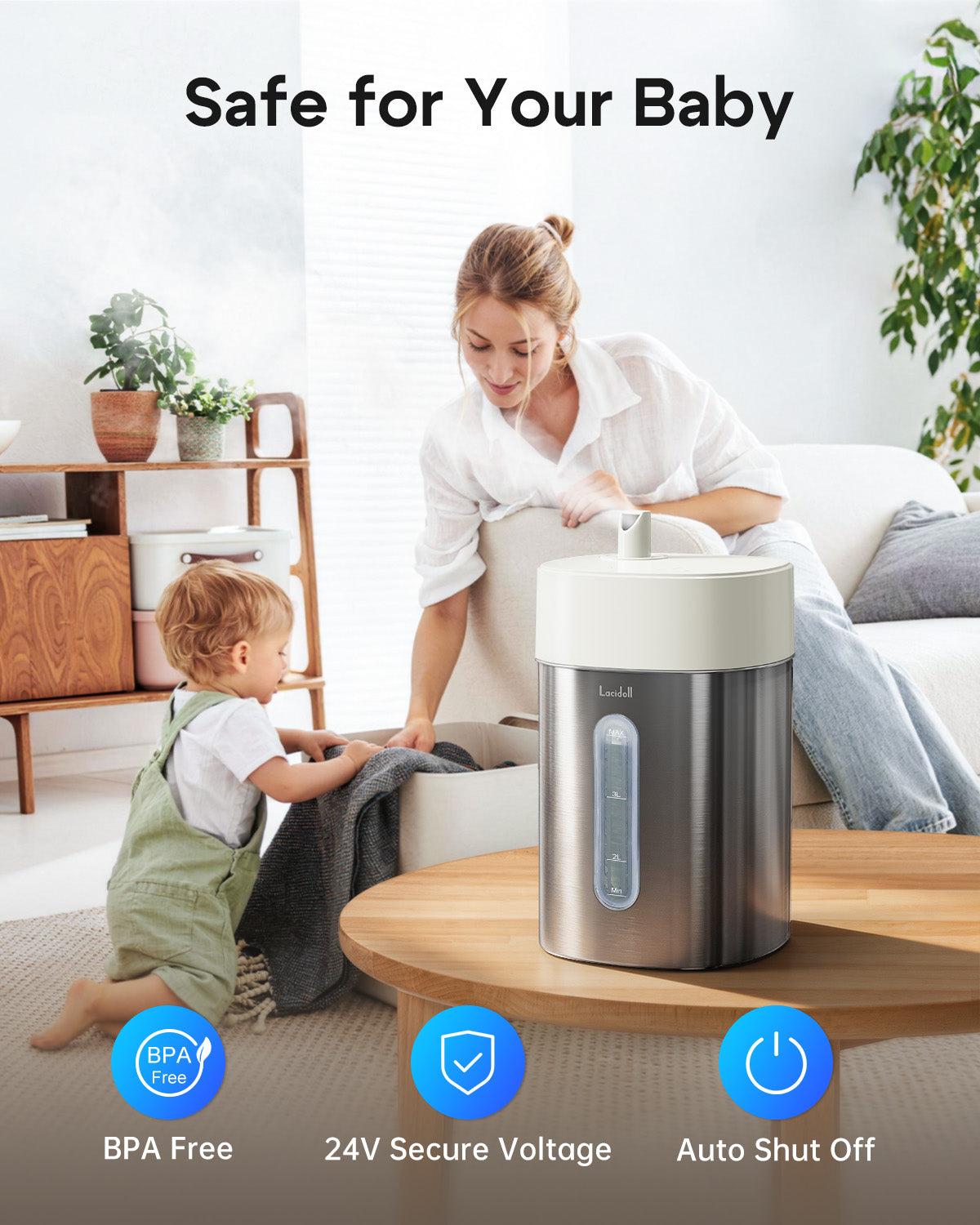 Stainless Steel Cool Mist Humidifier, 4L|0103