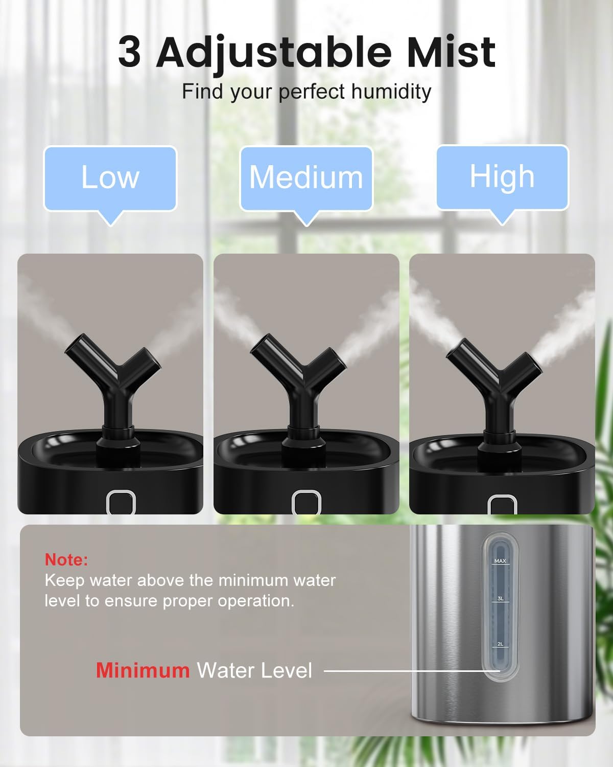 Stainless Steel Cool Mist Humidifier Easy to Clean | 0114