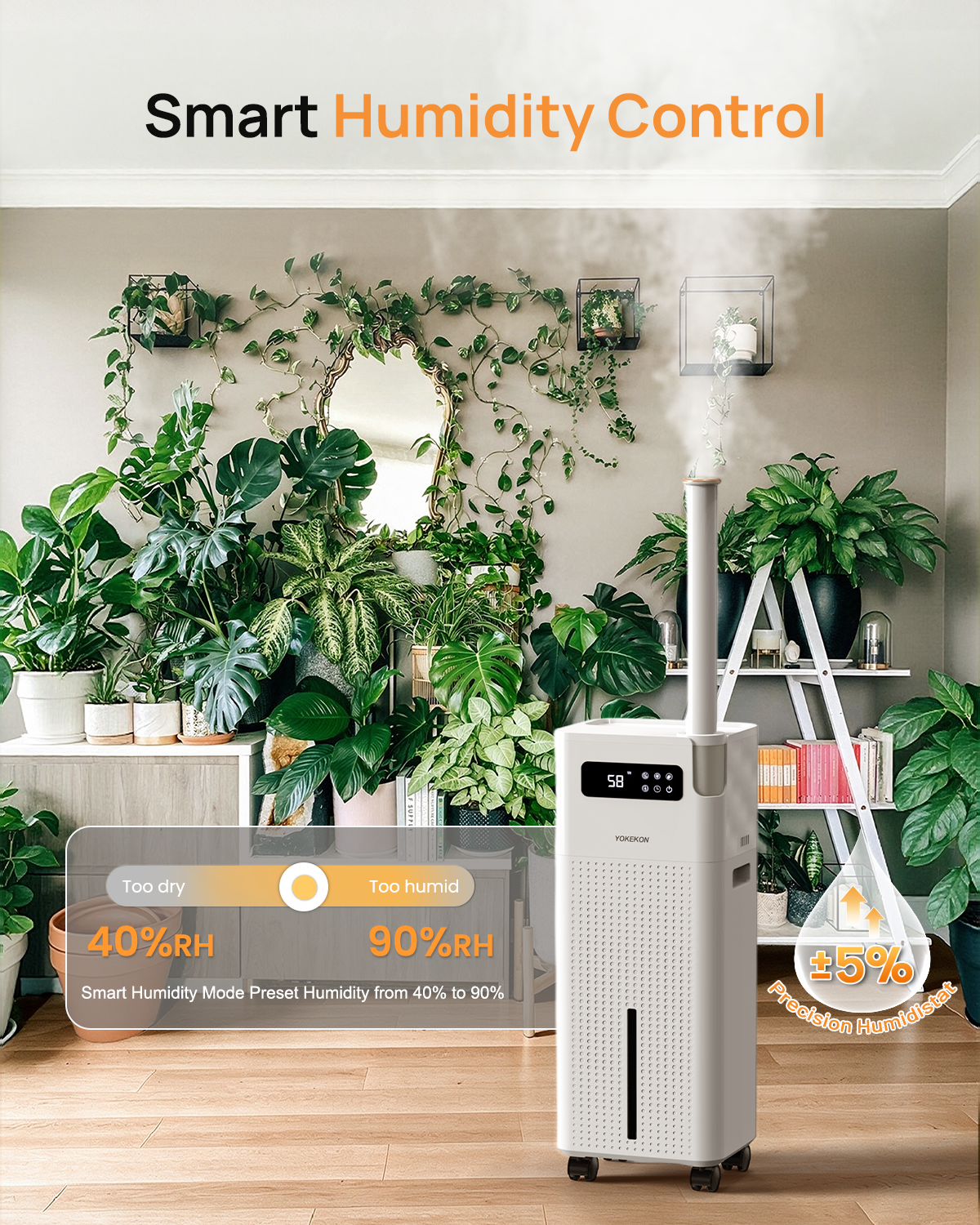 3.7Gal/14L Humidifier Large Room Whole House 800ft² Coverage | K75