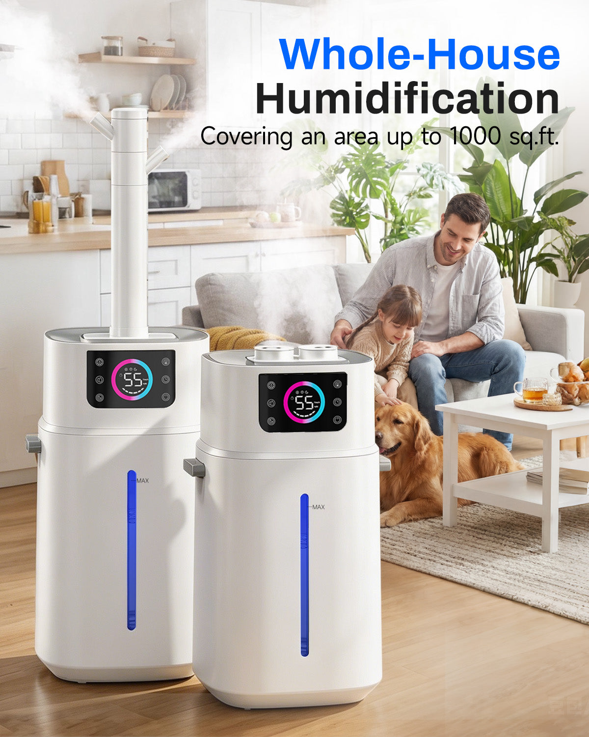 Lacidoll 4.2Gal Humidifier Large Room, Cool Mist & Easy Clean, Bedroom | JS02