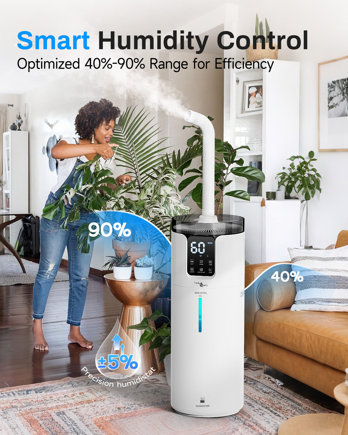 Large Room Humidifier 4.2Gal | Whole House Cool Mist