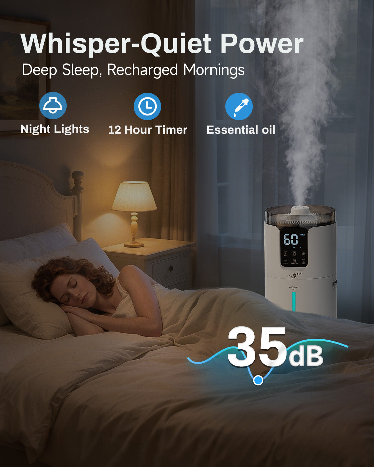 Large Room Humidifier 4.2Gal | Whole House Cool Mist