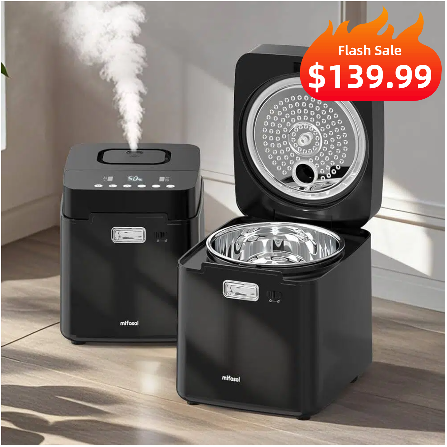 3.3L/0.87Gal Stainless Steel Warm Mist Humidifier | 01