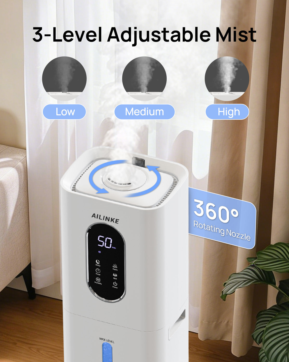 2.1Gal/8L Warm & Cool Mist Humidifiers | 033W