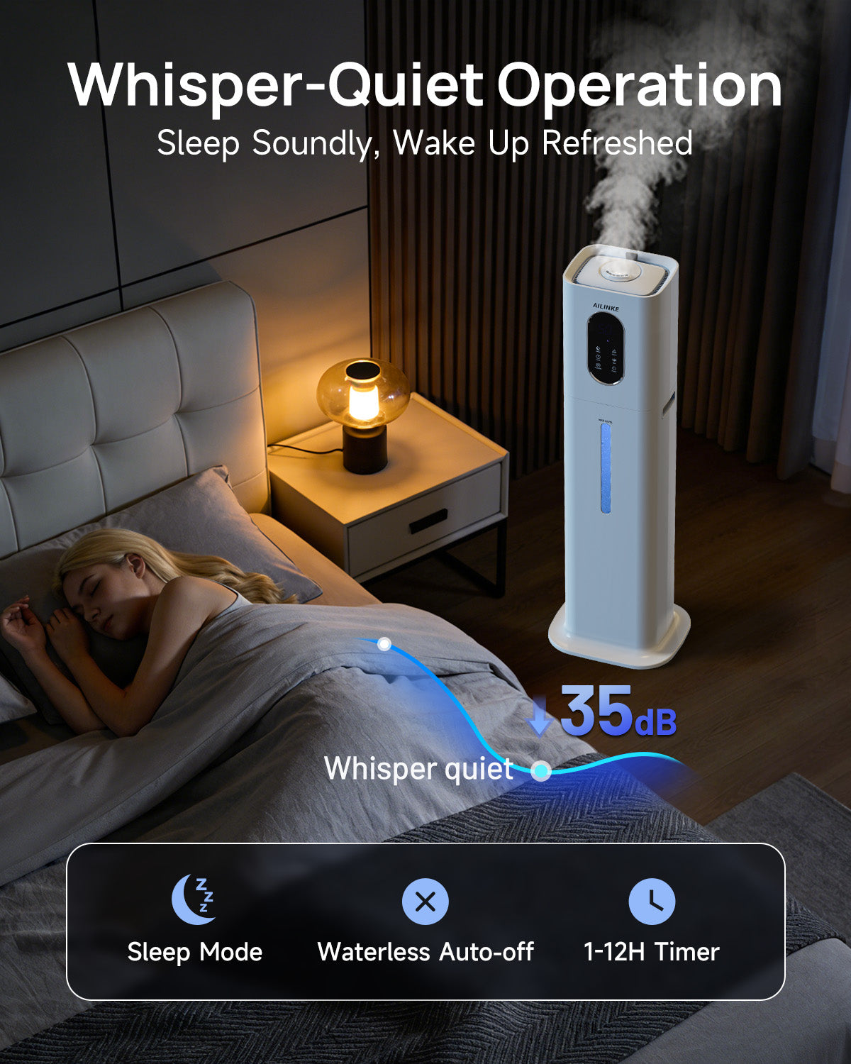 2.1Gal/8L Warm & Cool Mist Humidifiers | 033W