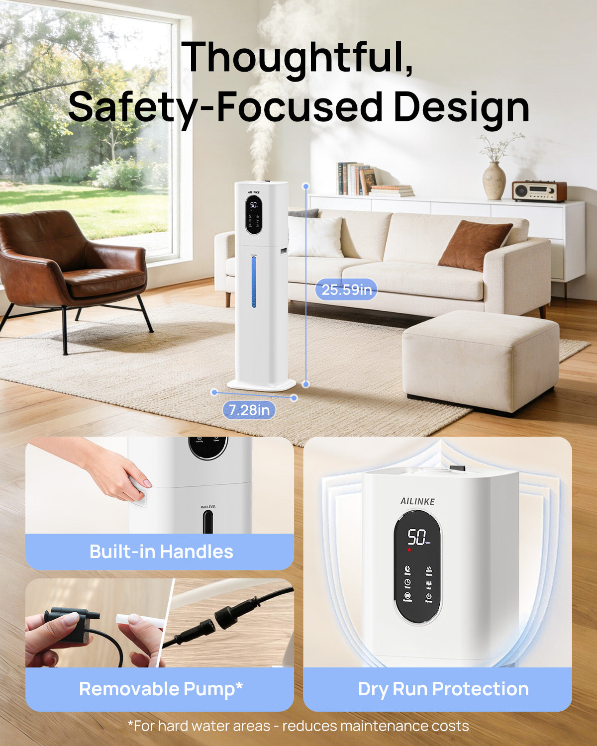 2.1Gal/8L Warm & Cool Mist Humidifiers | 033W