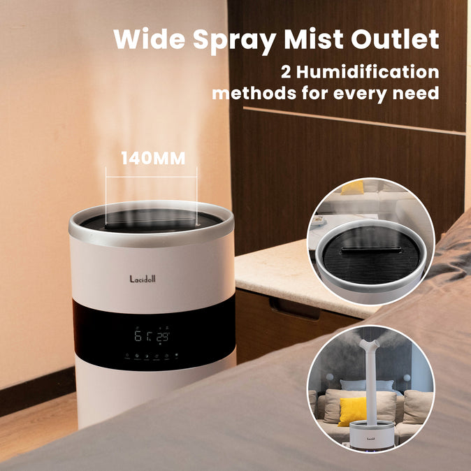 [LCD-2103] 4.8Gal/18L LACIDOLL Humidifiers for Large Room Whole House Humidifier 2000 sq.ft, Plant Humidifier Dual 360° Nozzles Cool Mist Ultrasonic Large Humidifier Top Fill Floor Humidifier for Home Grow Tent